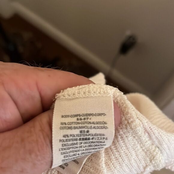 We The Free Off White Multi Color Design Thermal Boho Casual Modern - Picture 9 of 10